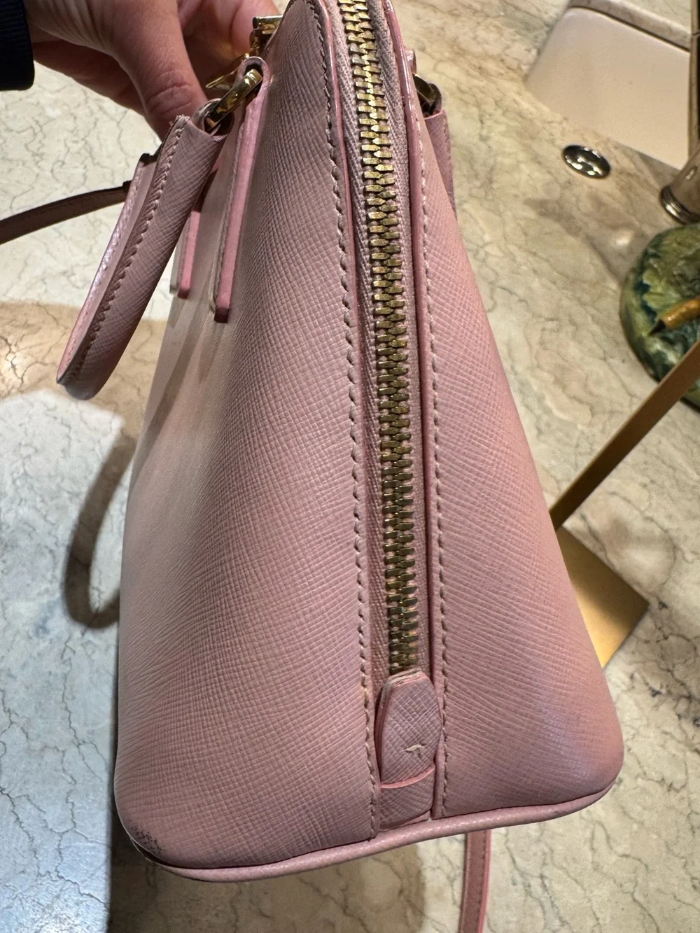 Prada Small Pink Promenade Bag, Gold Hardware